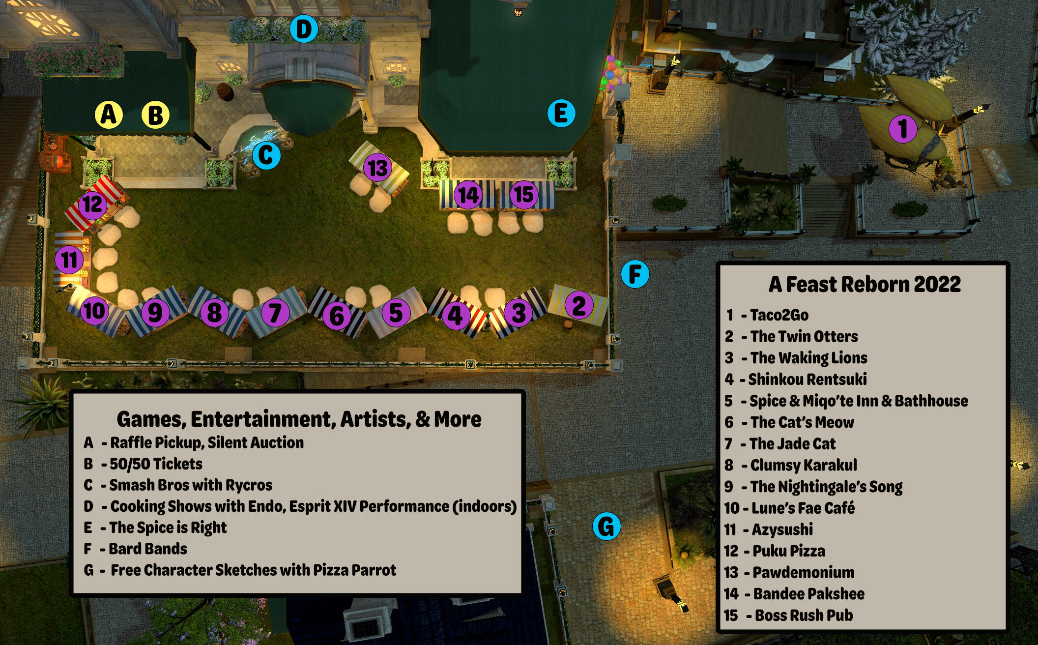 A Feast Reborn 2022 Site Map